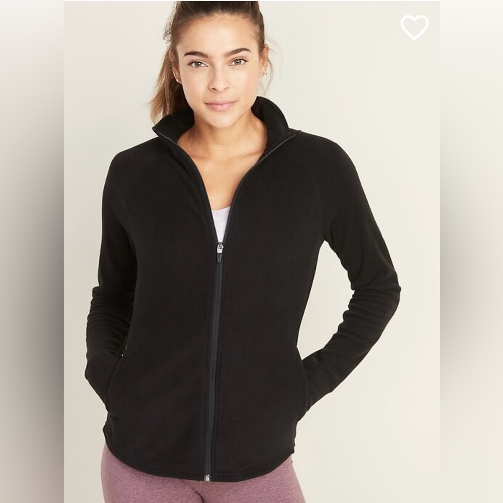 Old Navy Fleece Black Zip-Up Jacket